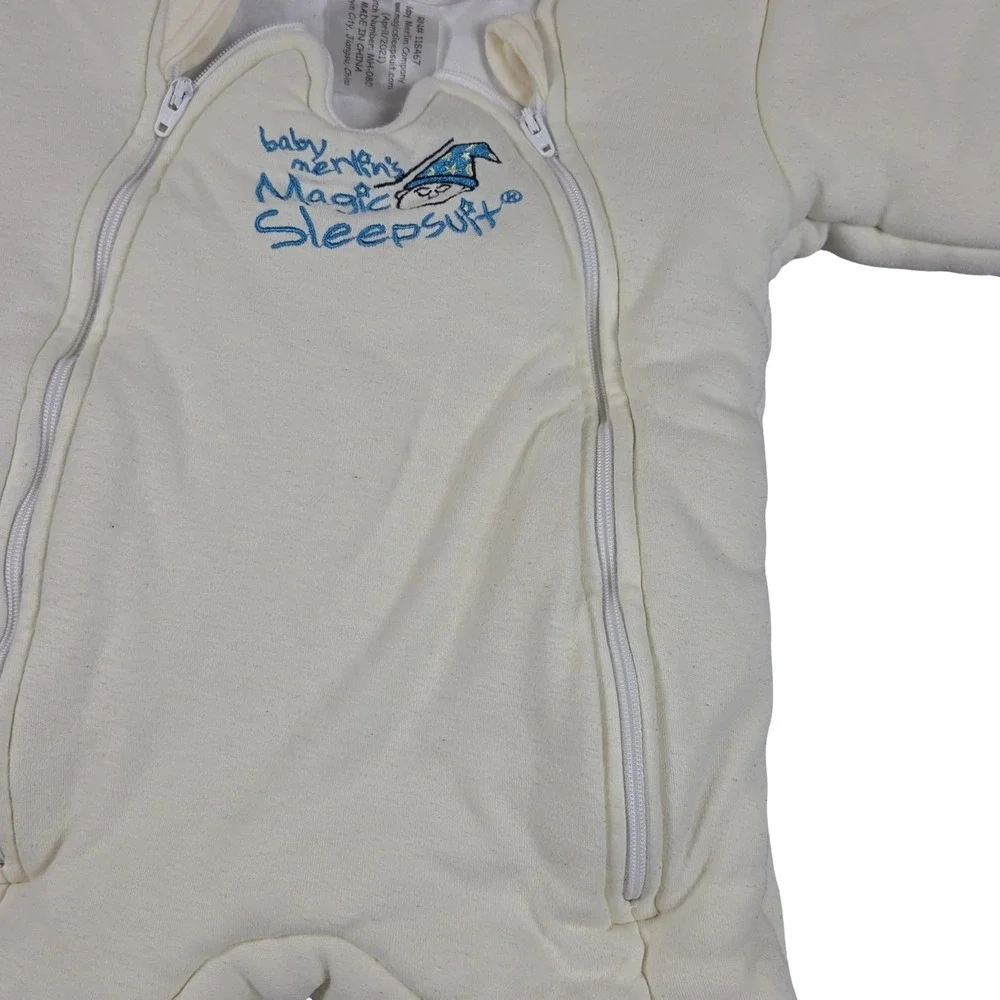 Baby Merlin's Magic Sleepsuit Cream Small 3-6 Months Sleep Sack Swaddle Suit